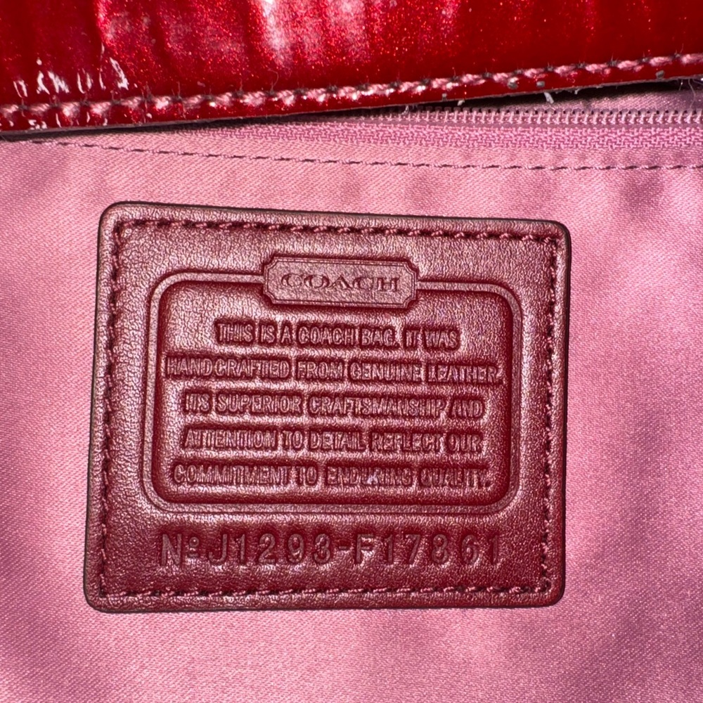 COACH CHELSEA Wine Red Patent Leather Ashley Hobo Shoulder Bag Purse #17861 EUC - Picture 15 of 17
